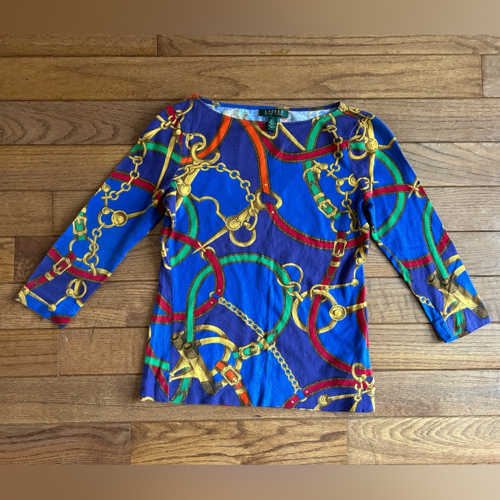 Y2K Ralph Lauren patterned long sleeve